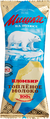 Мороженое "Мишка на полюсе" эскимо пломбир топлёное молоко 70г - фото 5321