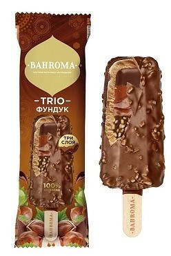 Мороженое "Bahroma" эскимо Trio Фундук 65г - фото 5826
