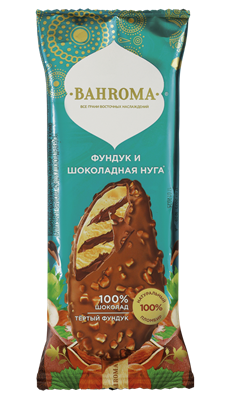 Мороженое "Bahroma" эскимо Фундук и шоколадная нуга 70г - фото 6184