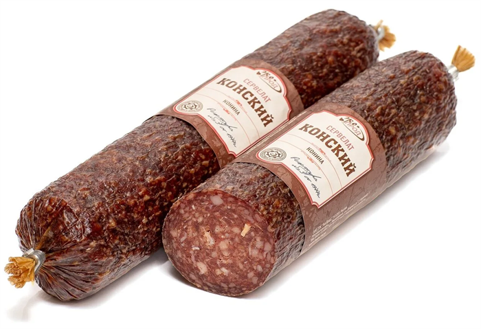 Сырокопченая колбаса Сервелат "Конский" ЭкоПрод 2198