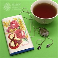 Шоколад Казахстанский 100г (Рахат) в дополнительной подарочной обёртке "8 марта"