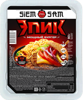 Лапша быстрого приготовления "SIEM SAM Эпик" Мощный бургер 80г (лоток)