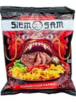 Лапша быстрого приготовления "SIEM SAM" Корейский рамен со вкусом говядины 90г (флоупак)