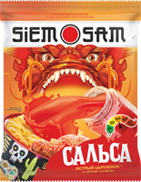 Лапша быстрого приготовления "SIEM SAM" Сальса Острый цыпленок 90г (флоупак)