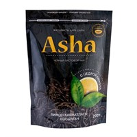 Чай Asha черный индийский листовой с цедрой лимона 200г zip-lock с пиалой